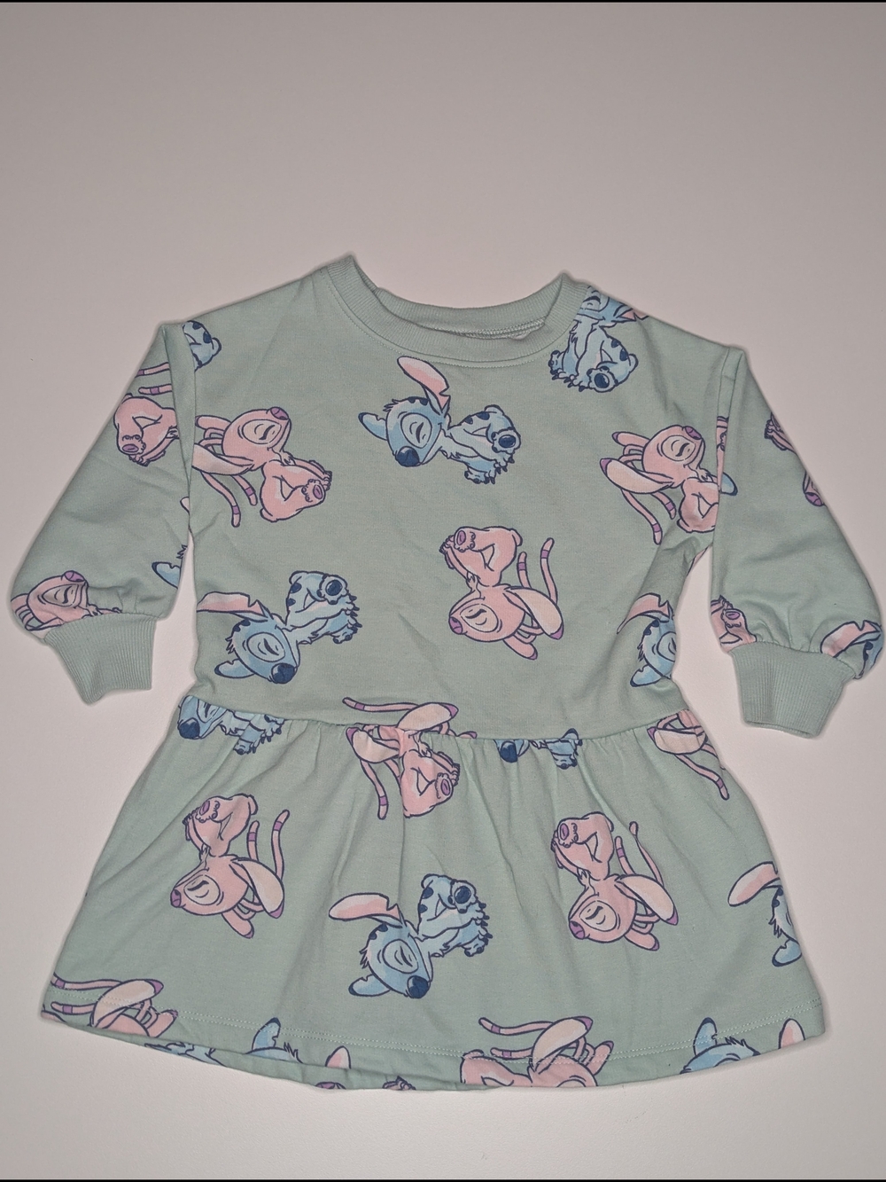 Girls' Mint Green Stitch Print Long-Sleeve Shirt